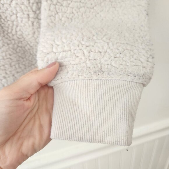 Banana Republic Cream Sherpa Quarter Zip Pullover Sweater Women's S - Picture 4 of 8